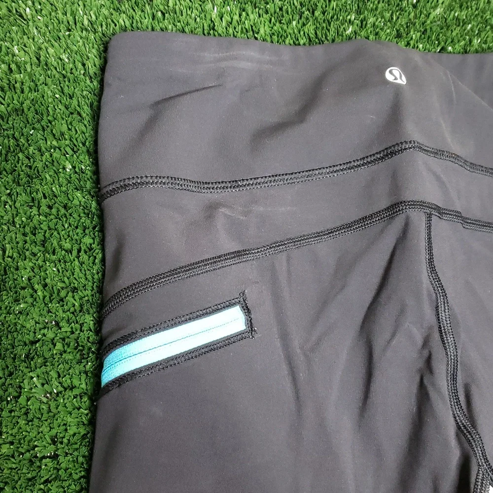 Lululemon Womens Run Top Speed Cropped Leggings Size 4 Fitness Yoga Stretchy